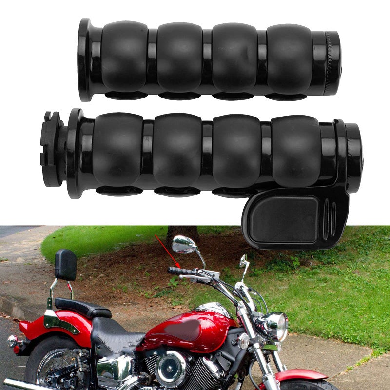 MISS MOLY Pair of 1" Dual Black Motorcycle Bar End Hand Grips Handlebar Compatible with Cruisers Harley Yamaha Suzuki - Image 3